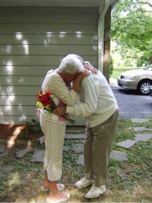 My grandparents 60th wedding anniversary. My grandfather had Alzheimer's. He didn't remember his children, his home or anything else, but as bad as it got, whenever he saw my grandmother he would say,