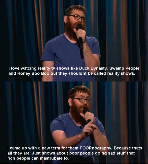 Mike Lawrence elegantly sums up reality tv shows in one word