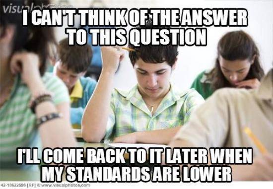 Test taking logic.