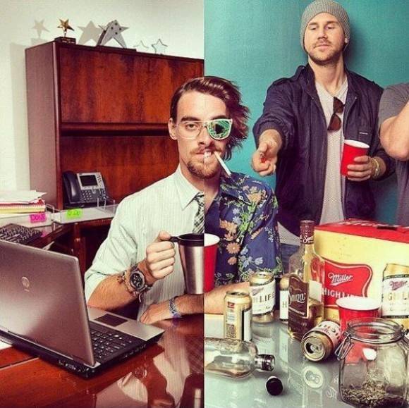 My friend’s profile picture, showing his two sides.