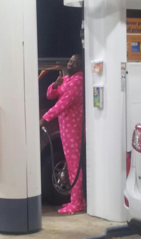 Saw this guy just casually pumping his gas.