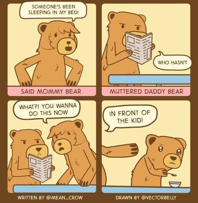 Not in front of the kid, papa bear!