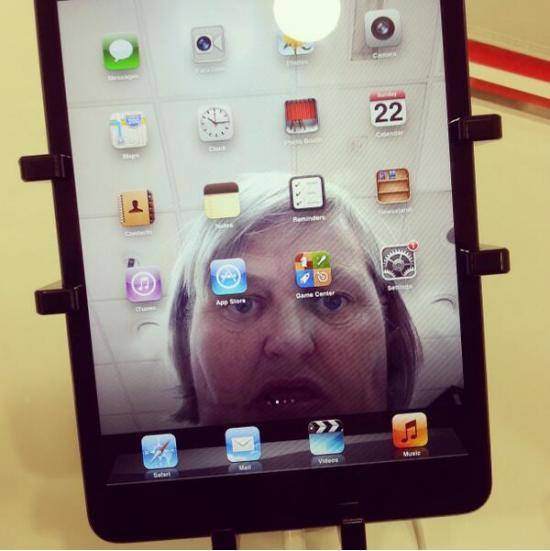 Saw this and dozens like it on a demo iPad in town. Greatest selfie ever.