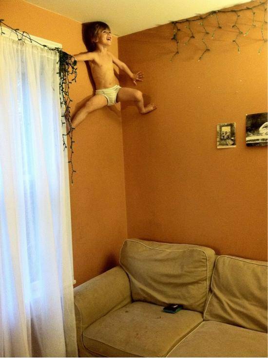 This is my little brother. He was born with sticky feet.