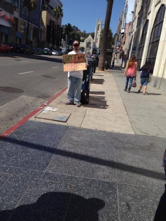 On my first visit to Hollywood, walking down the street, I heard a guy yell ‘Hey!’ and I looked to see what he wanted. Californians are so welcoming!