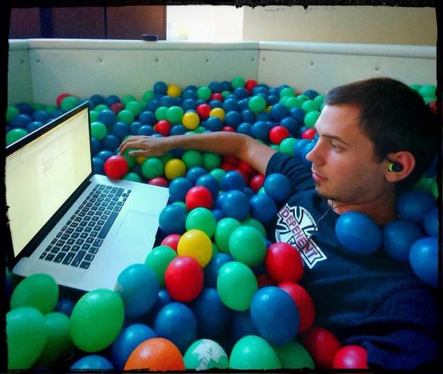 My friend recently got a job with Google. This is where he worked today.