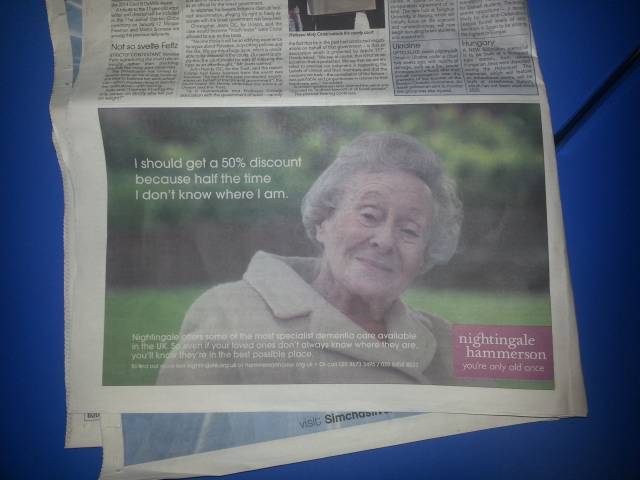 I don't really know what to think about this advert in the Jewish News... my grandma thinks it's pretty funny