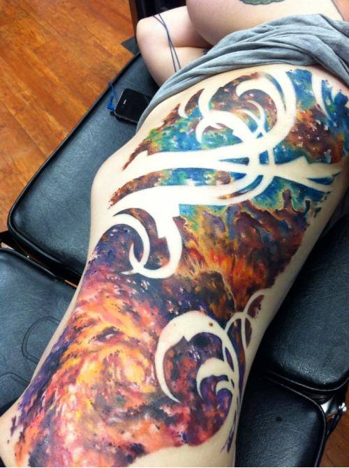Fresh and inky still, but my nebula piece is finally done!