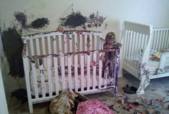 A friend walked into her nursery to see this.