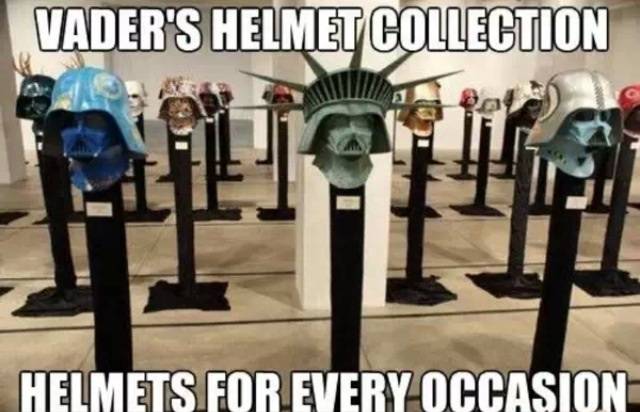 Vader's helmet collection