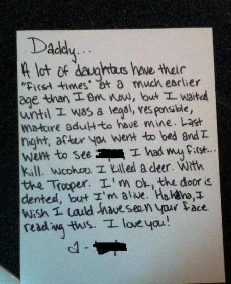 Lot of daughters have their first times..