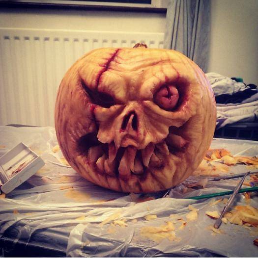 My little sister’s first attempt at Pumpkin carving. Her talent makes me sick sometimes