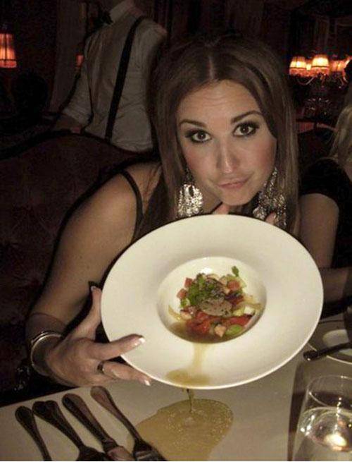 Her food is allergic to duck face