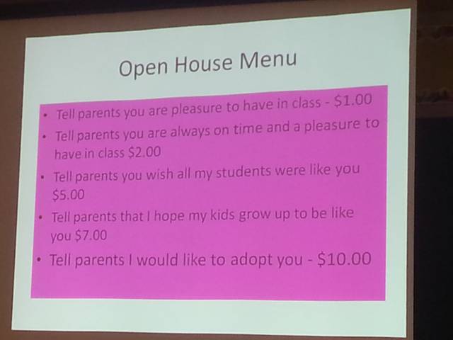 Open house is tonight and my teacher had this the whole period.
