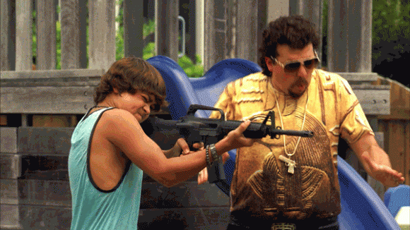 My new move at the clubs.  Yes I bring the machine gun with me