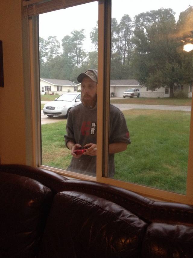My friend taking a cigarette 
