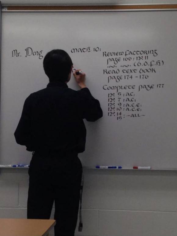 The sub with the majestic printing taught at my school as well.