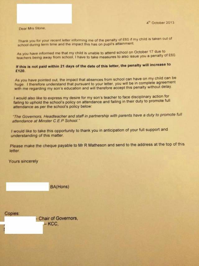 One parent's reaction to the teachers' strike in the UK
