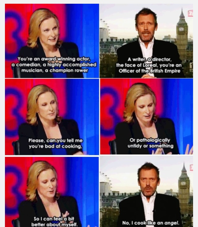 I know it's old but everyone should see this. One of my favourite British people (as a British person).