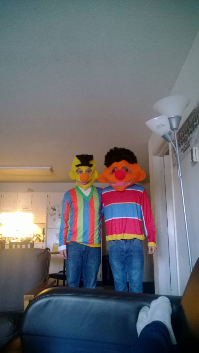 Roommates woke me up from a nap today to show me their halloween costumes. About sh*t my pants when I opened my eyes