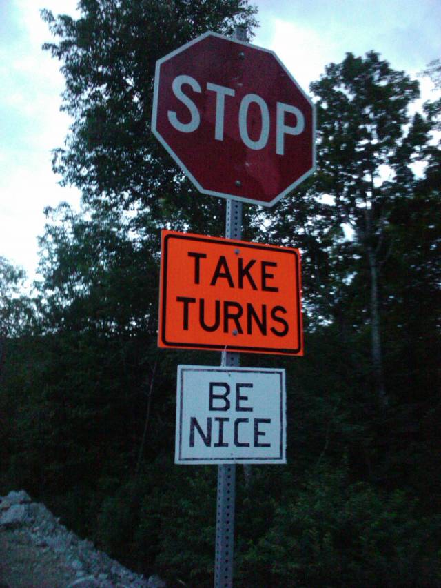 Saw this sign coming out of NYC this weekend. I guess Manhattan drivers need the reminder.