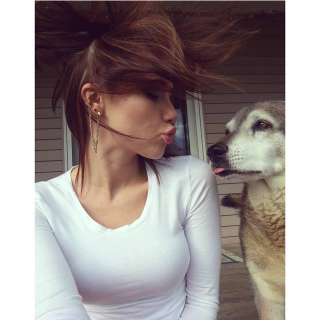 Wanted a picture with my dog... the results were better than expected.