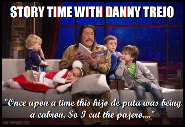 Dad, can Machete read us a bedtime story?