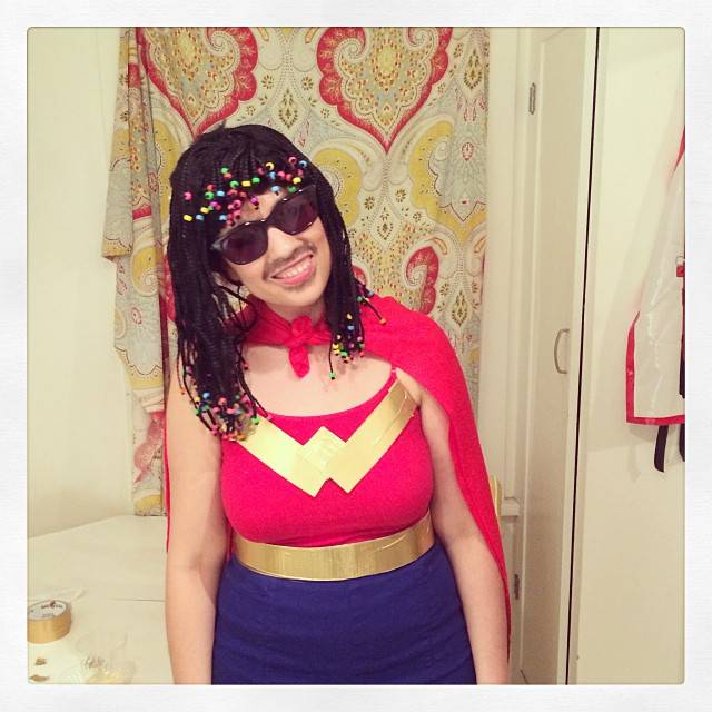 I couldn't decide what to be for Halloween, so I was Stevie Wonder Woman