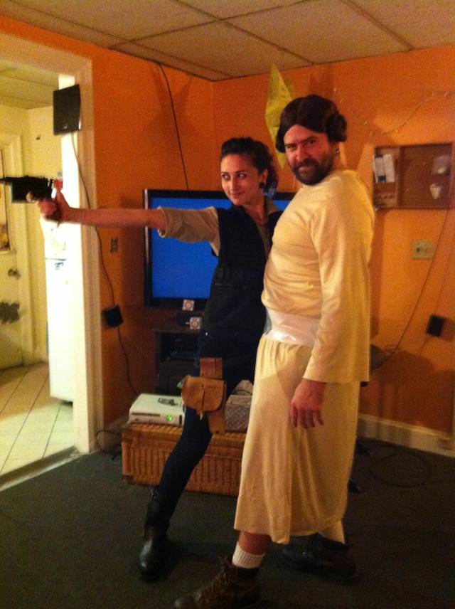 My boyfriend thought we should be Han and Leia for Halloween. Majestic Princess Leia.