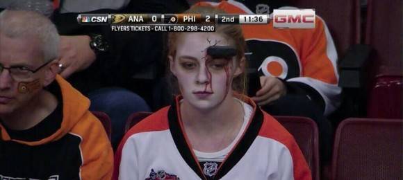 Meanwhile, at last night’s Philadelphia Flyers game...