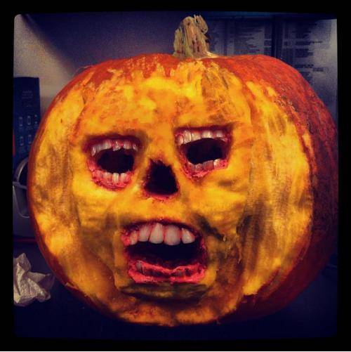 This pumpkin gave me nightmares last night and I made the damn thing.