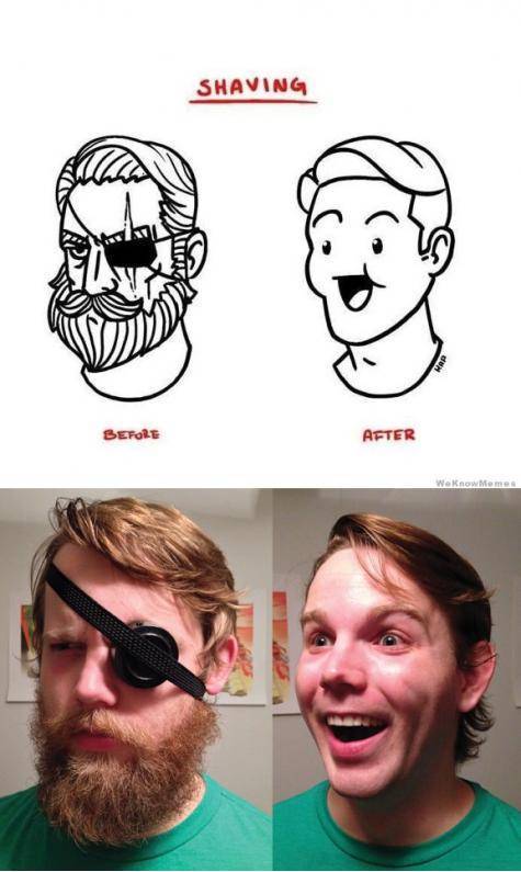 Shaving off your manhood.