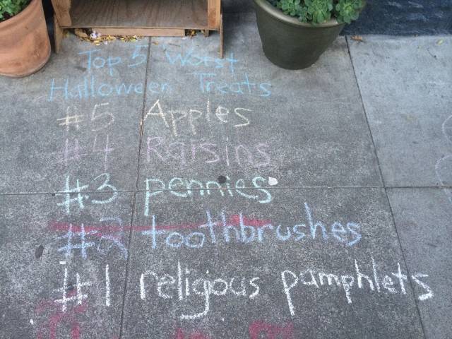 Top 5 worst halloween treats, as written by kids. #1 is quite hallowed.