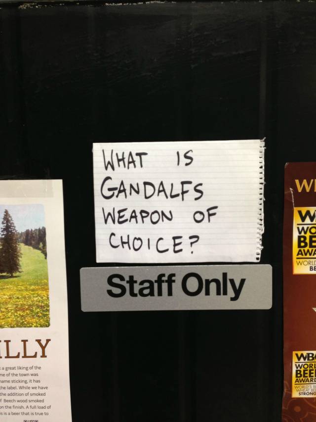 What is Gandalf's weapon of choice?