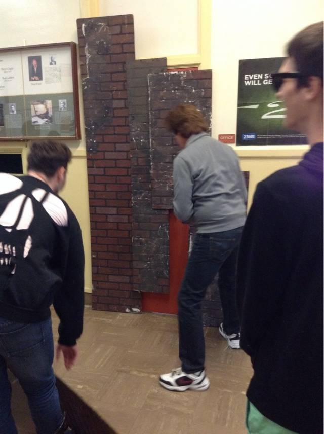 Our school's news channel only talked about sports this week and nothing about our theater's musical opening night, our director nailed the assistant principle's door shut, who's in charge of the news.