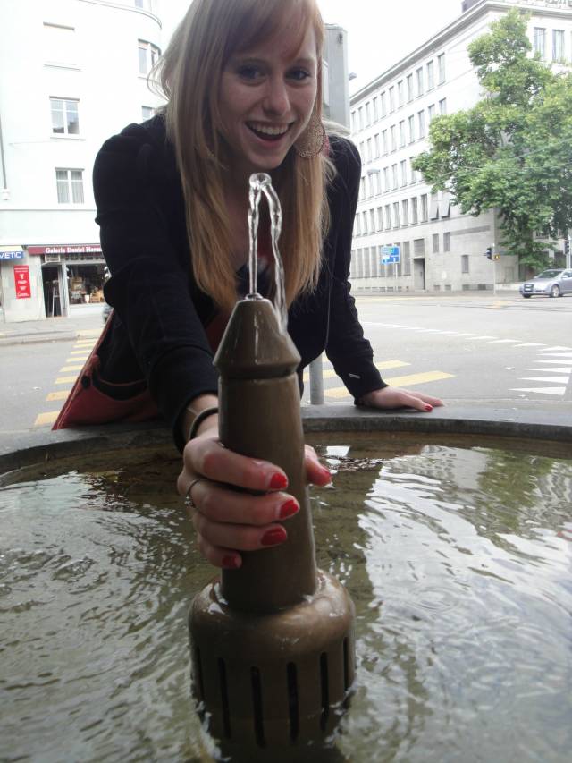 Found this fountain while in Switzerland...She couldn't resist