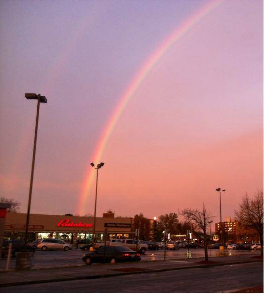 Just took a picture of a rainbow and what’re the odds?!