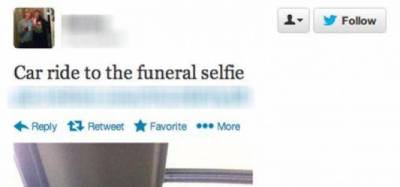 People who take selfies during funerals