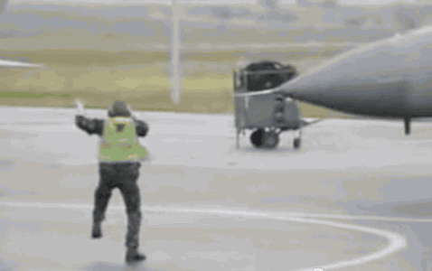 How to marshall an airplane in style...