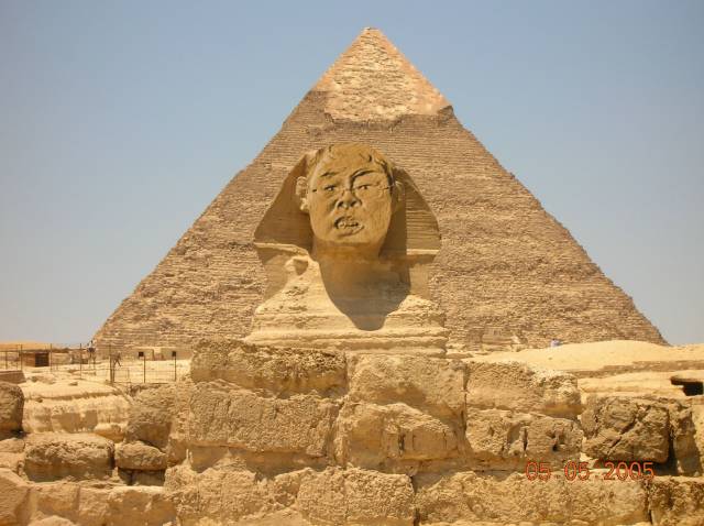 I tried to take a picture of the Great Pyramid.