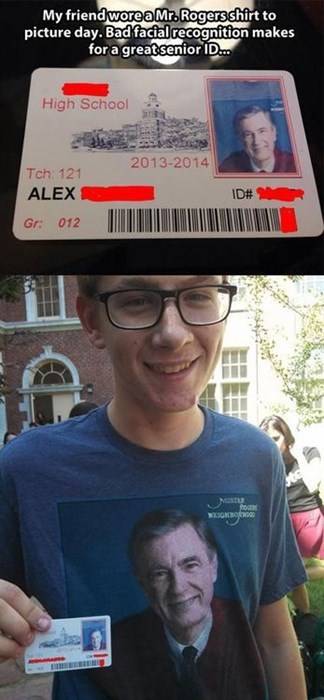 Bad facial recognition makes for a great senior ID...