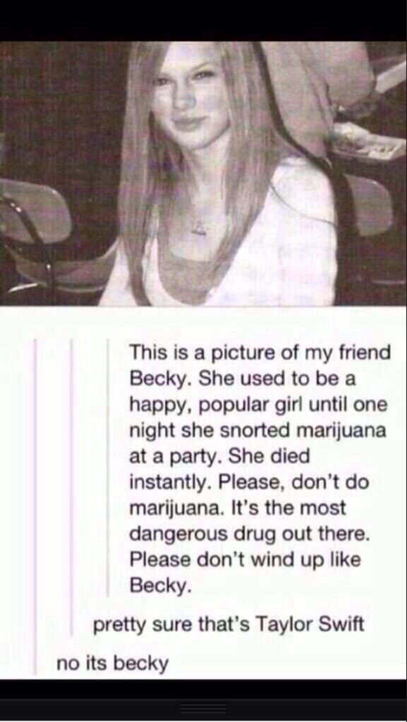 The effects of snorting marijuana, RIP Becky.