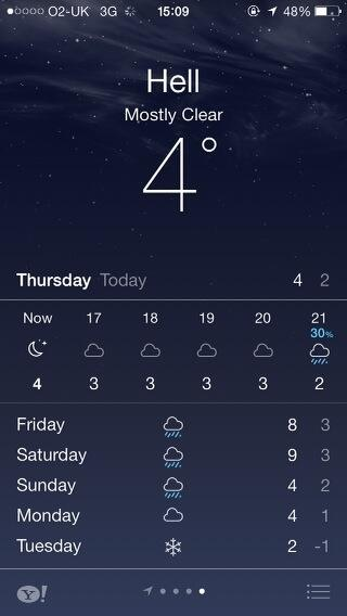 Girl said she'd only get with me when Hell freezes over - I wonder what she's doing on Tuesday