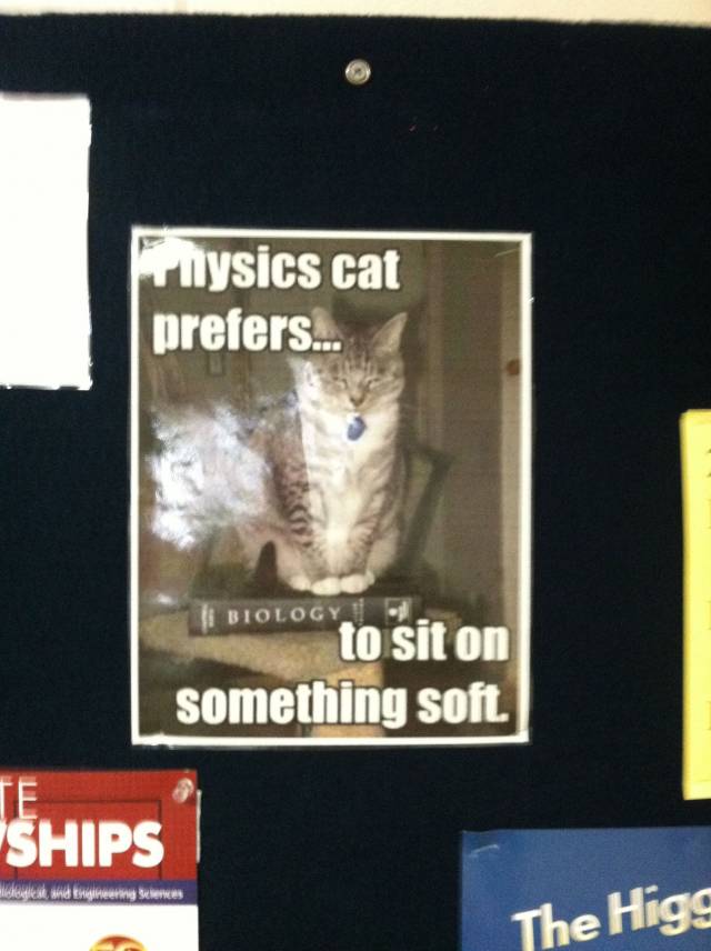 Found this on the announcements board of my college's physics department.