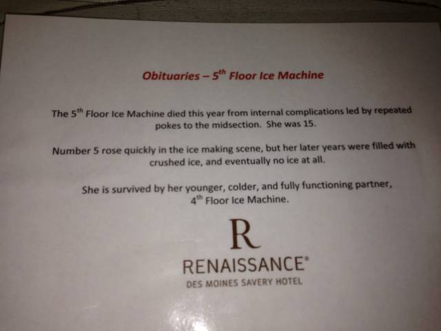 RIP 5th floor ice machine.