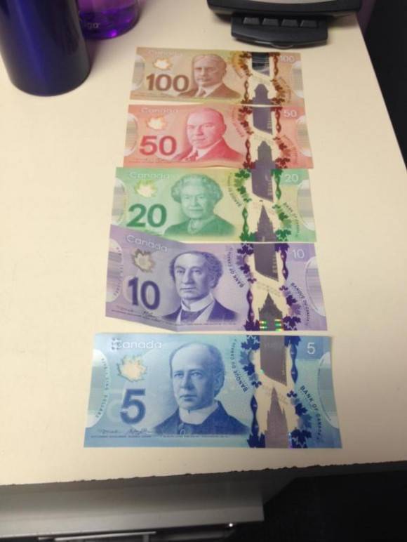 All the new Canadian bills looking perdy