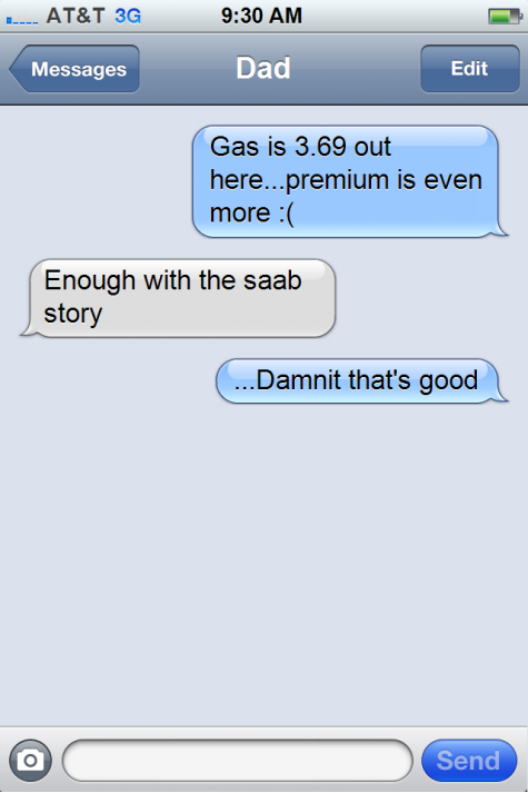 My dad let me borrow his 2010 Saab and told me to make sure to fill it with Premium...