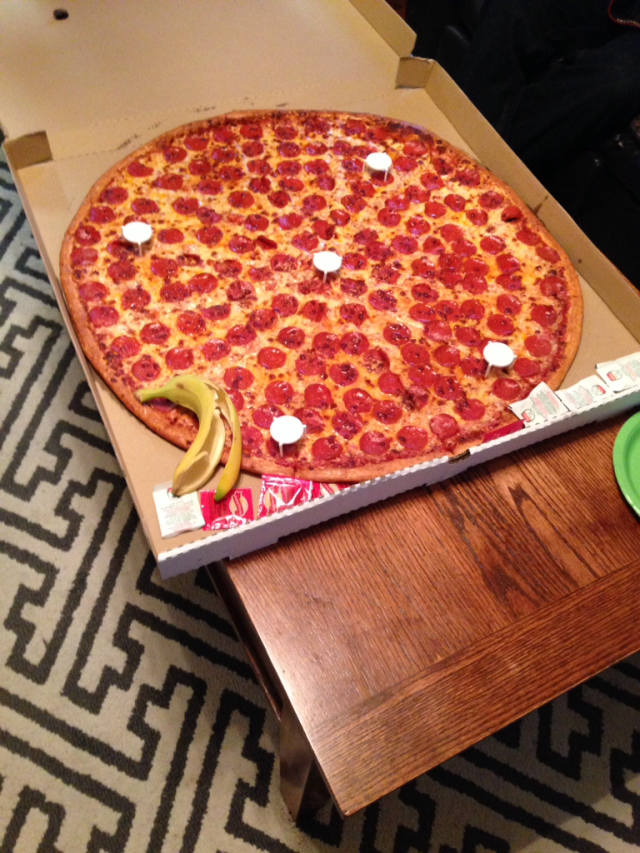 We bought a big ass pizza today. My wife asked me to get something to show perspective.
