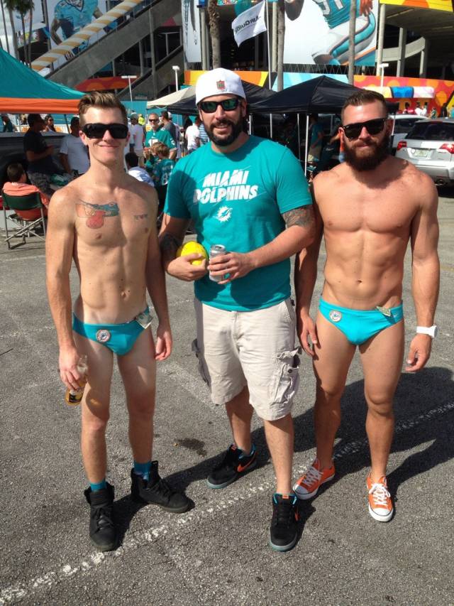 They didn't get kicked out last week....banana hammock boys back at it!