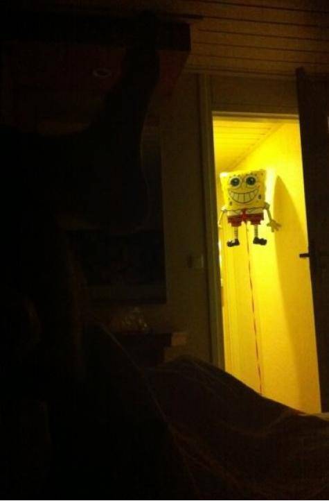 My sister got a spongebob balloon, I didn't get much sleep cuz of the creeps I got all night